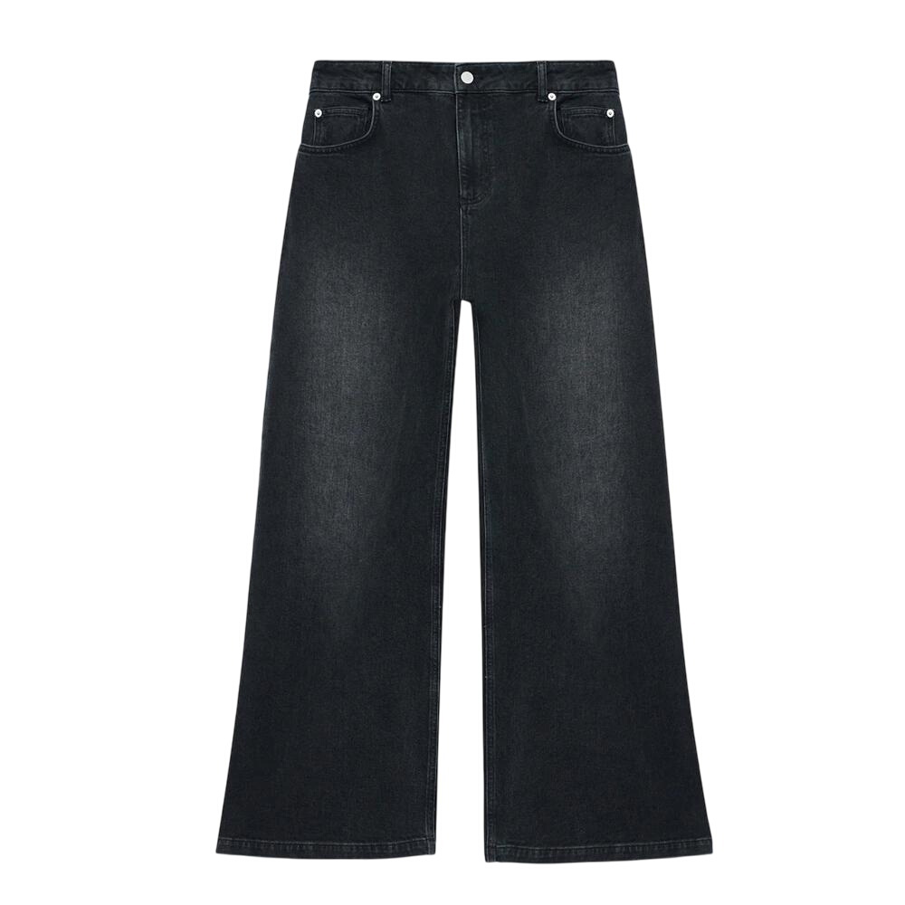 Mint Velvet Washed Black Wide Jeans